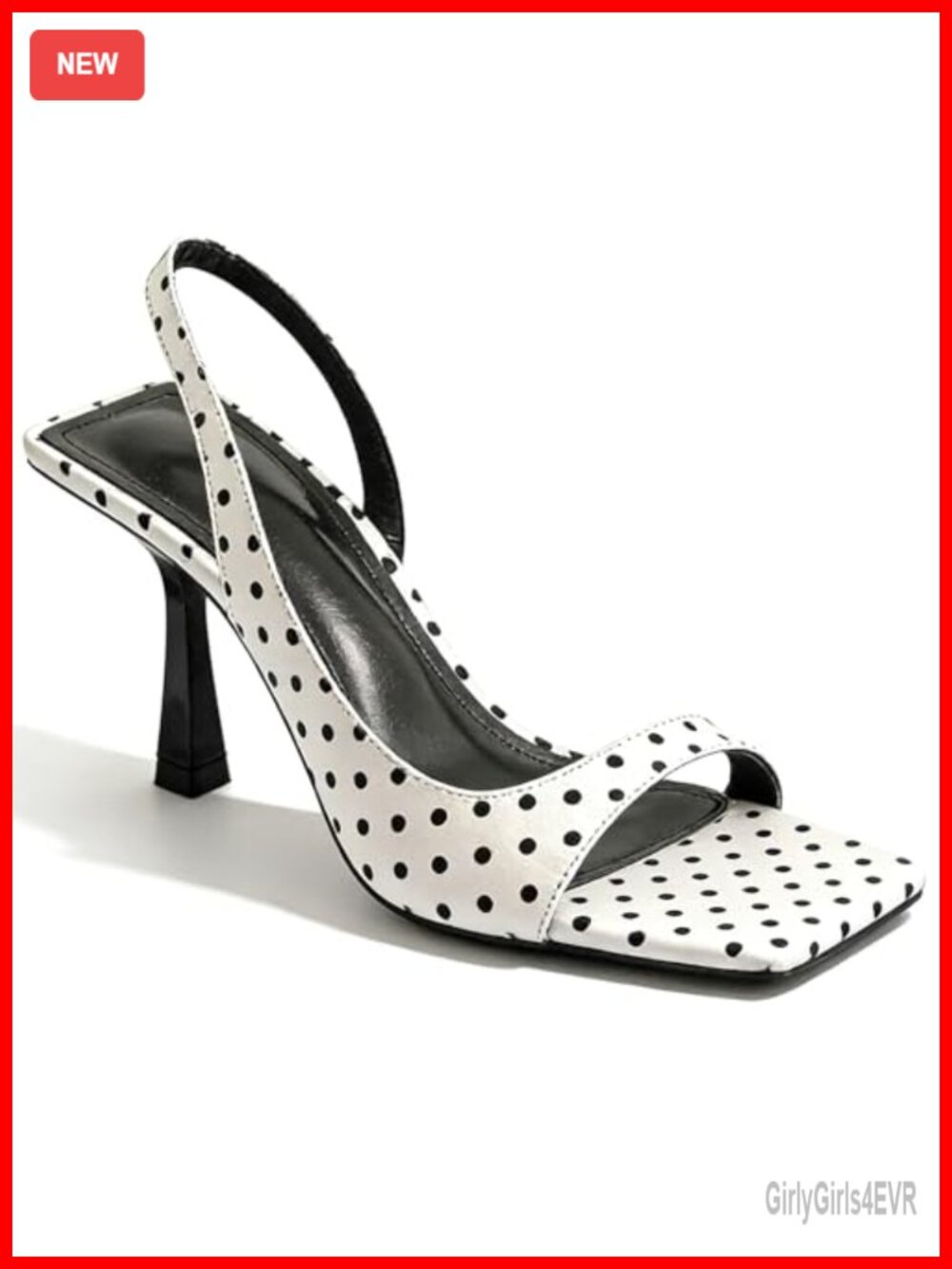 Womens Faux Leather Slingback Kitten Heel Sandals Square Toe Slip On Heels